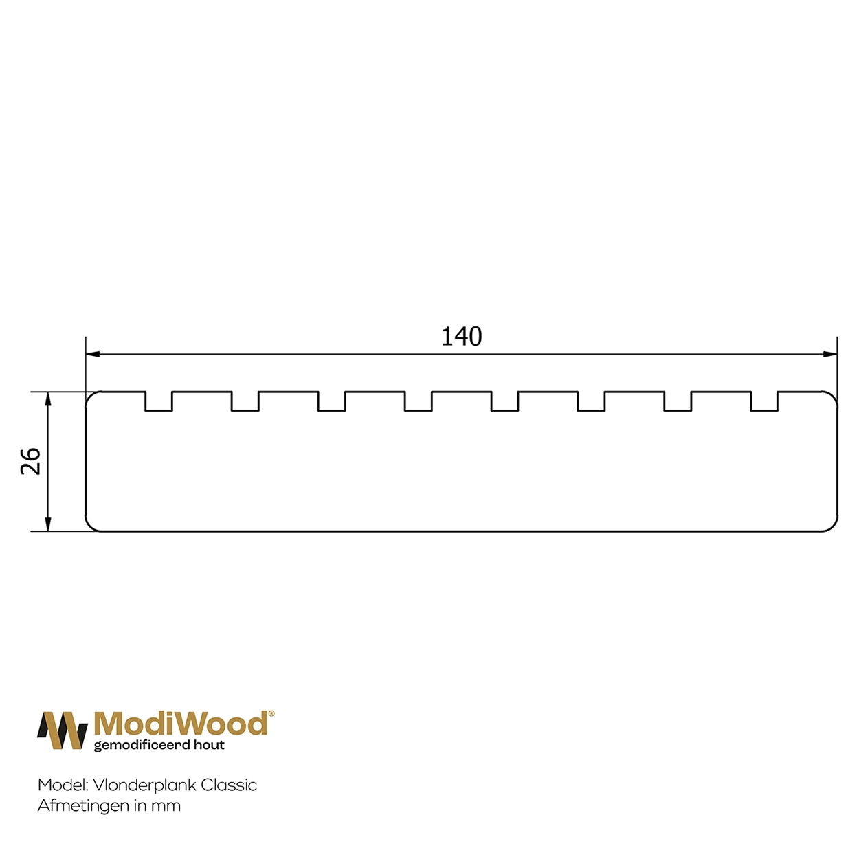 ModiWood Vlonderplank Classic gegroefd